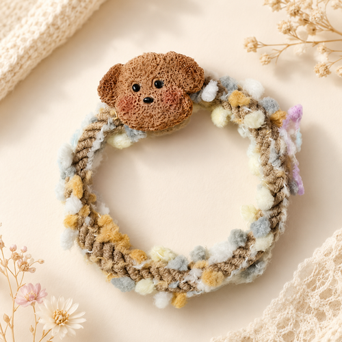 Puppy Bloom Hair Tie - Soft Caramel(One Per Order)